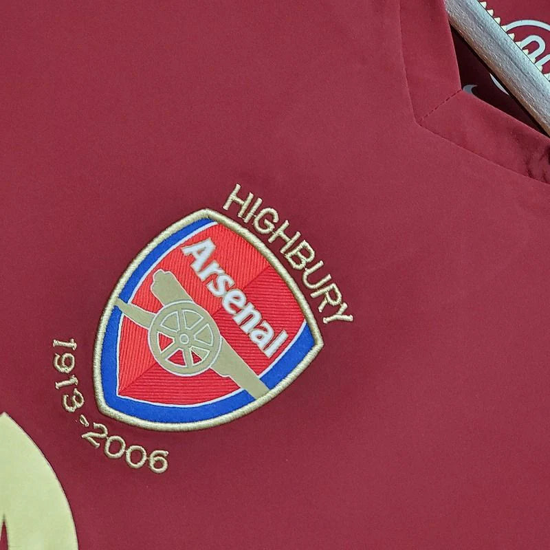 Arsenal FC 2005-2006 Retro Home Jersey | Thierry Henry #14 Men's Soccer Shirt - Short Sleeve "Highbury Farewell" Edition with UEFA Champions League Patches
