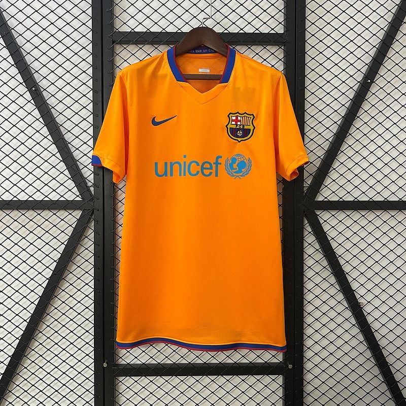 FC Barcelona 2006-07 Retro Orange Away Jersey | #10 Ronaldinho | La Liga & UCL