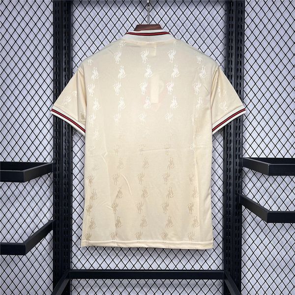 1996-1997 Liverpool Retro Yellow Away Short Sleeve Jersey Personalized PL UCL Patch