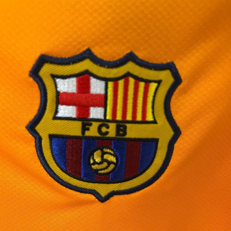 FC Barcelona 2006-07 Retro Orange Away Jersey | #10 Ronaldinho | La Liga & UCL