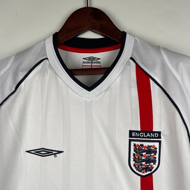 England 2002 World Cup Retro Home Short Sleeve Jersey WC Patch Personalized Rare