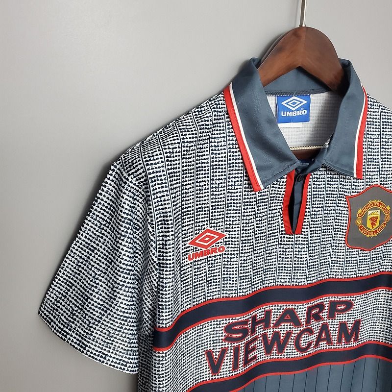 Manchester United 1995-1996 Retro Away Short Sleeve Jersey Personalized Rare Cantona Return Double