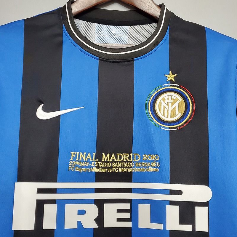 Inter Milan 2009-2010 Retro UCL Final Home Short Sleeve Jersey #9 Eto'o Personalized Rare