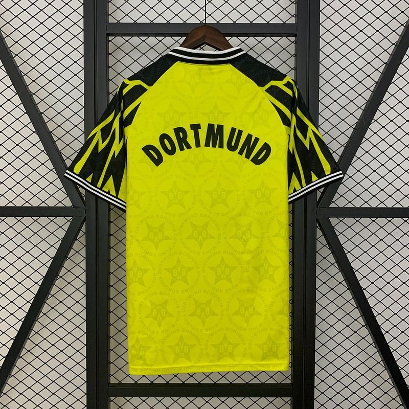 Borussia Dortmund 1994-1995 Retro Yellow Home Short Sleeve Jersey Personalized Rare Collector