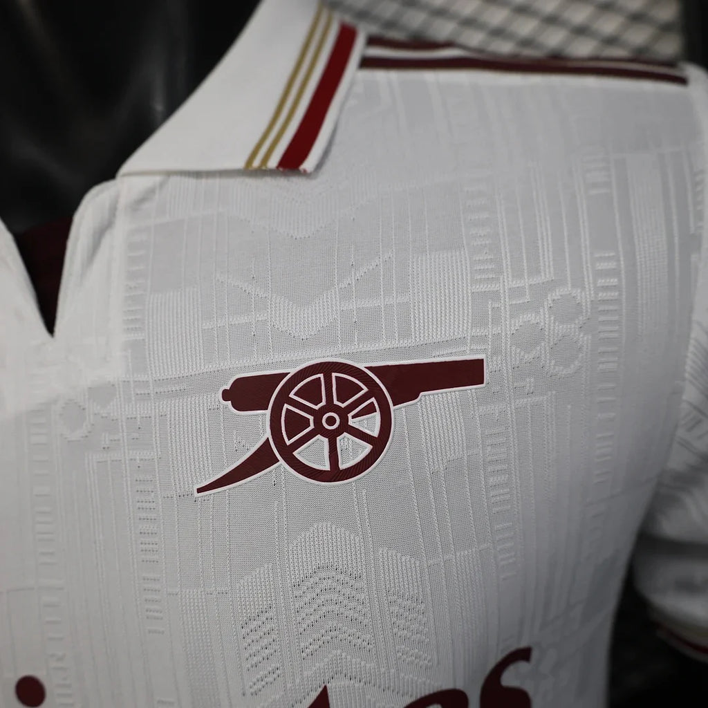 Arsenal FC 2025-2026 Authentic Away Jersey | Custom Name & Number Men's Match Shirt - Short Sleeve Lightning Bolt Edition with Optional UCL or Premier League Patches