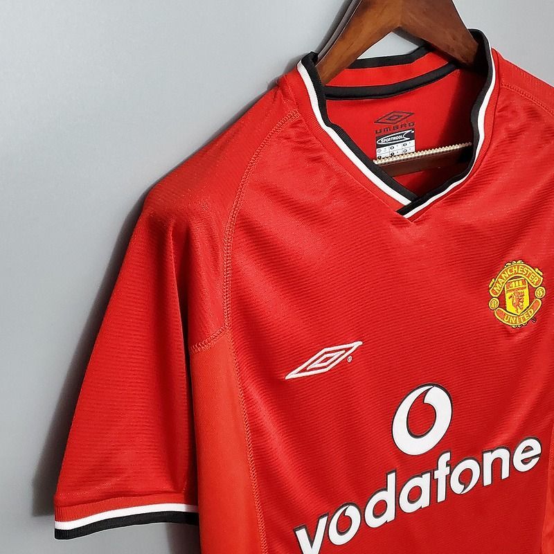 Manchester United 2000-2001 Retro Home Short Sleeve Jersey Personalized PL UCL Patch Rare