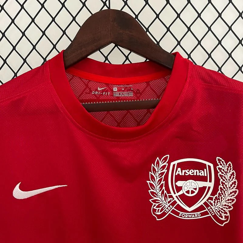 Arsenal FC 2011-2012 Retro Home Jersey | Gervinho #27 Men's Soccer Shirt - Short Sleeve 125th Anniversary Edition with Optional Premier League Patches