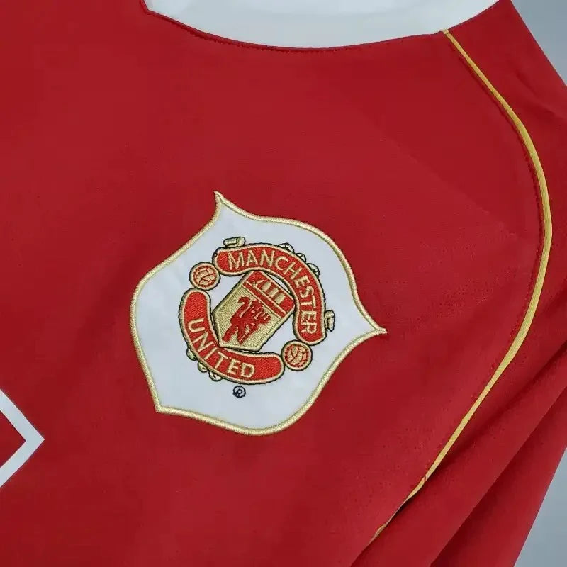 Manchester United 2006-2007 Retro Home Long Sleeve Jersey #7 Ronaldo Personalized PL Rare
