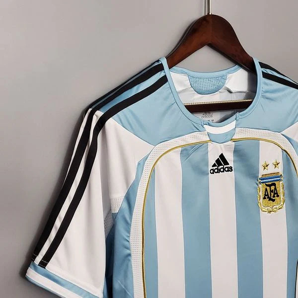 Argentina 2006 World Cup Home Retro Short Sleeve Jersey Personalized S-2XL