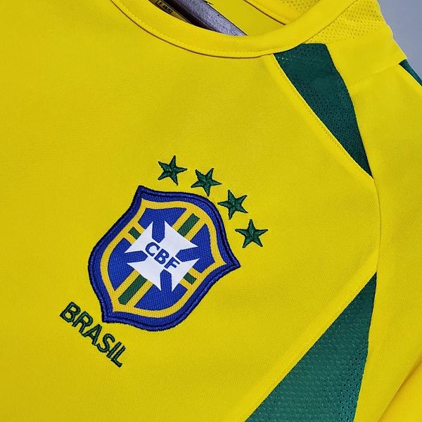 Brazil 2002 World Cup Retro Home Short Sleeve Jersey WC Patch Personalized Rare Collector