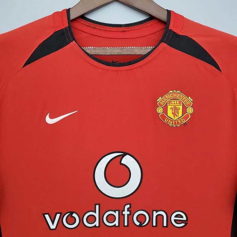 Manchester United 2002-2004 Retro Home Long Sleeve Jersey Personalized PL UCL Patch Rare Collector