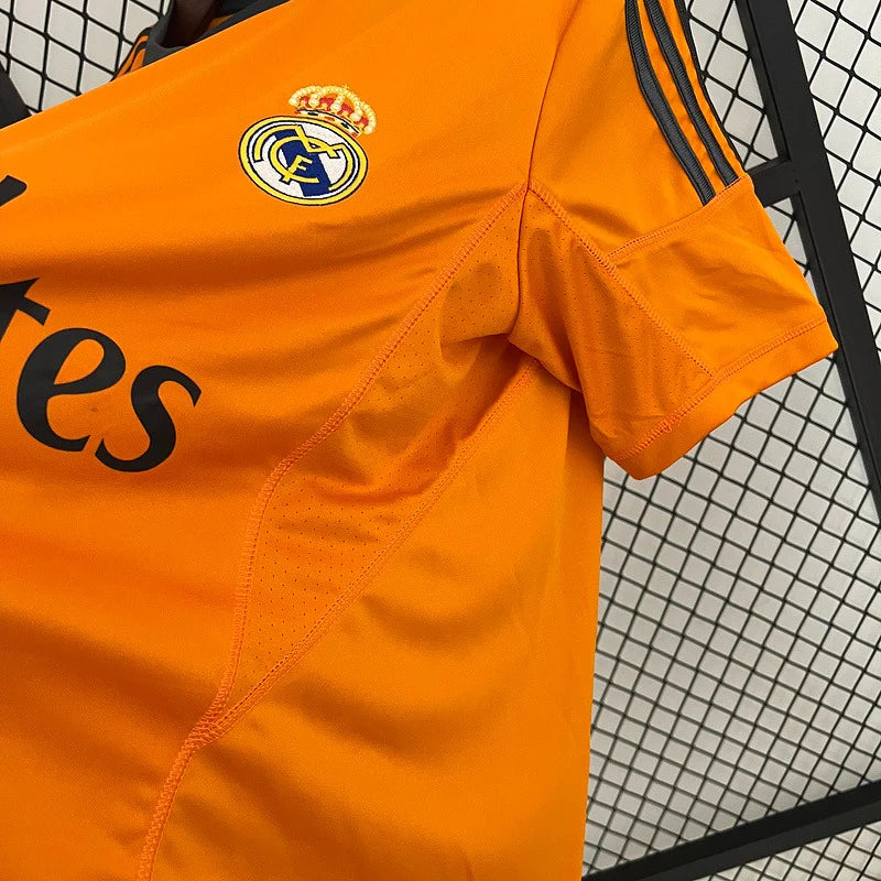 2013/14 Real Madrid Retro Away Orange Jersey UCL Patch Personalized
