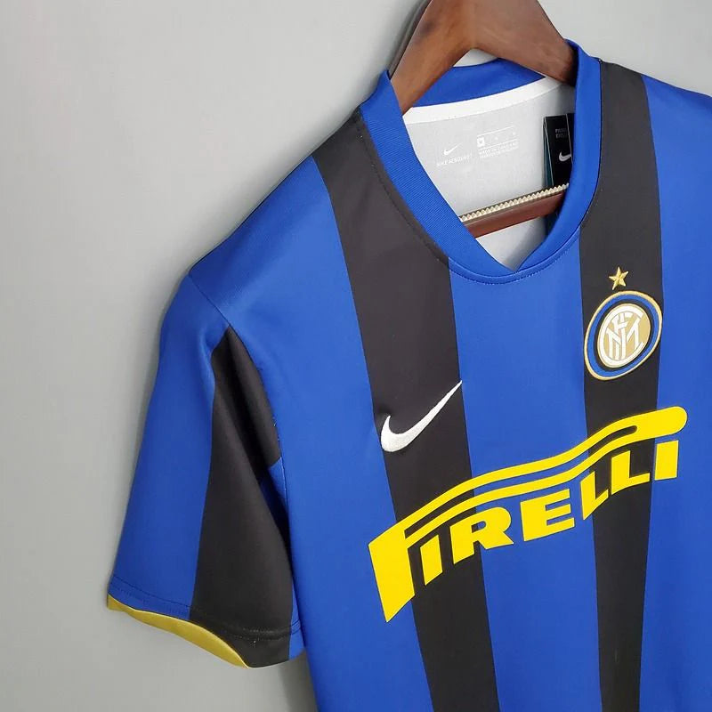 Inter Milan 2008-2009 Retro Home Short Sleeve Jersey #10 Adriano Serie A UCL Patch Personalized Rare