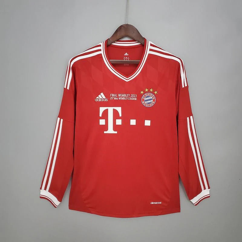 Bayern Munich 2013-2014 Retro Home Long Sleeve Jersey UCL Final Personalized UCL Patch Rare Robben Ribery