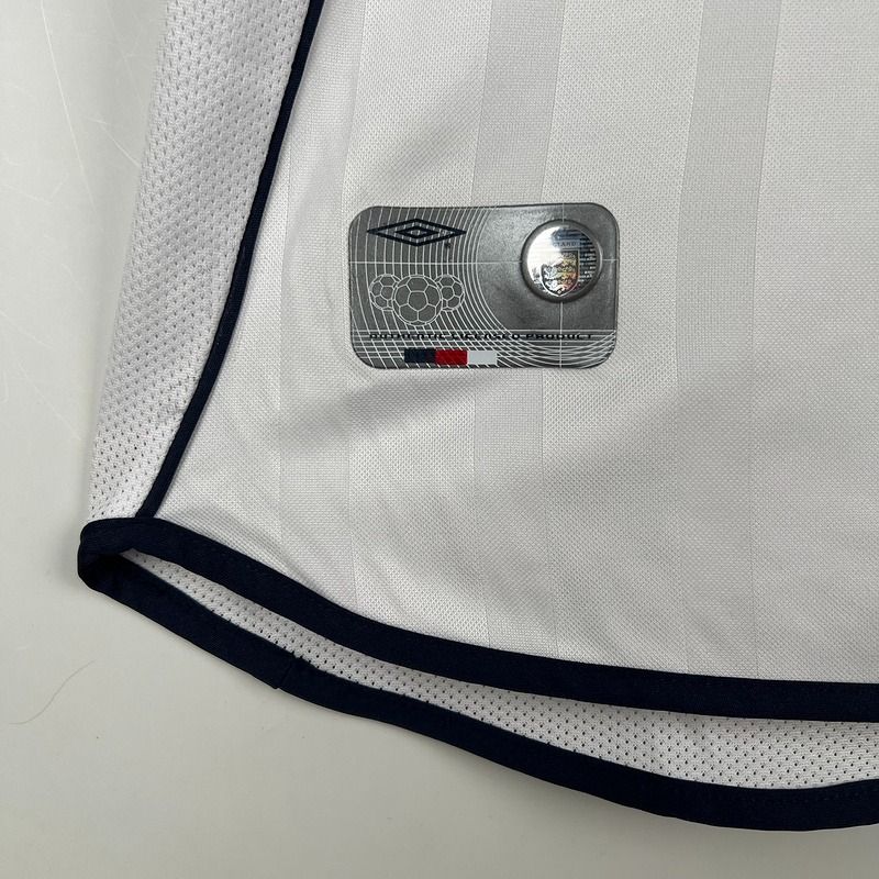 England 2002 World Cup Retro Home Short Sleeve Jersey WC Patch Personalized Rare