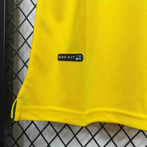 Brazil 1998 Retro Home Short Sleeve Jersey #2 Cafu World Cup Patch Personalized Rare
