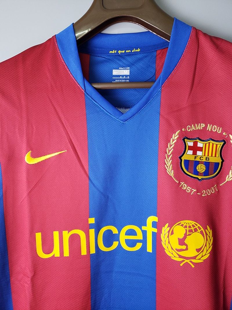 FC Barcelona 2007-08 Retro Home Jersey | #10 Ronaldinho | La Liga