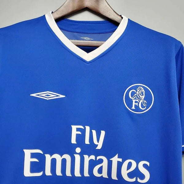 Chelsea FC 2003-2005 Retro Home Short Sleeve Jersey #9 Crespo Personalized PL UCL Patch