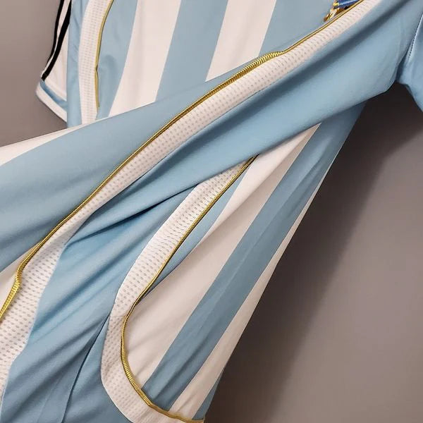 Argentina 2006 World Cup Home Retro Short Sleeve Jersey #19 Young Messi Personalized S-2XL