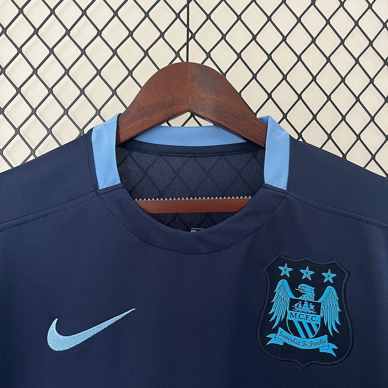 Manchester City 2015-2016 Retro Away Short Sleeve Jersey #17 De Bruyne Premier League Patch Personalized Rare