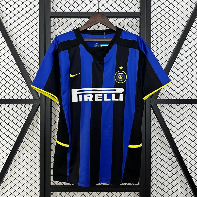 Inter Milan 2002-2003 Retro Home Short Sleeve Jersey Personalized Serie A UCL Patch Rare