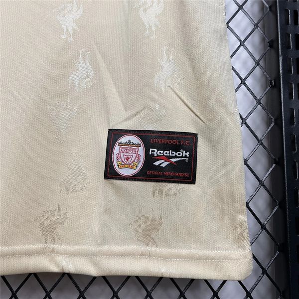 1996-1997 Liverpool Retro Yellow Away Short Sleeve Jersey Personalized PL UCL Patch