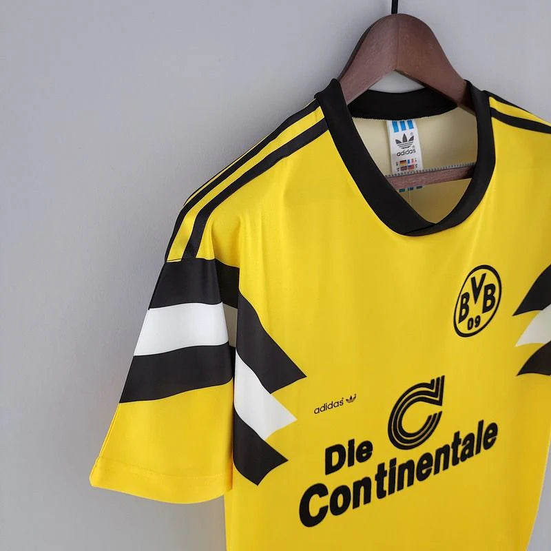 Borussia Dortmund 1989 Retro Yellow Home Short Sleeve Jersey Personalized Rare Collector