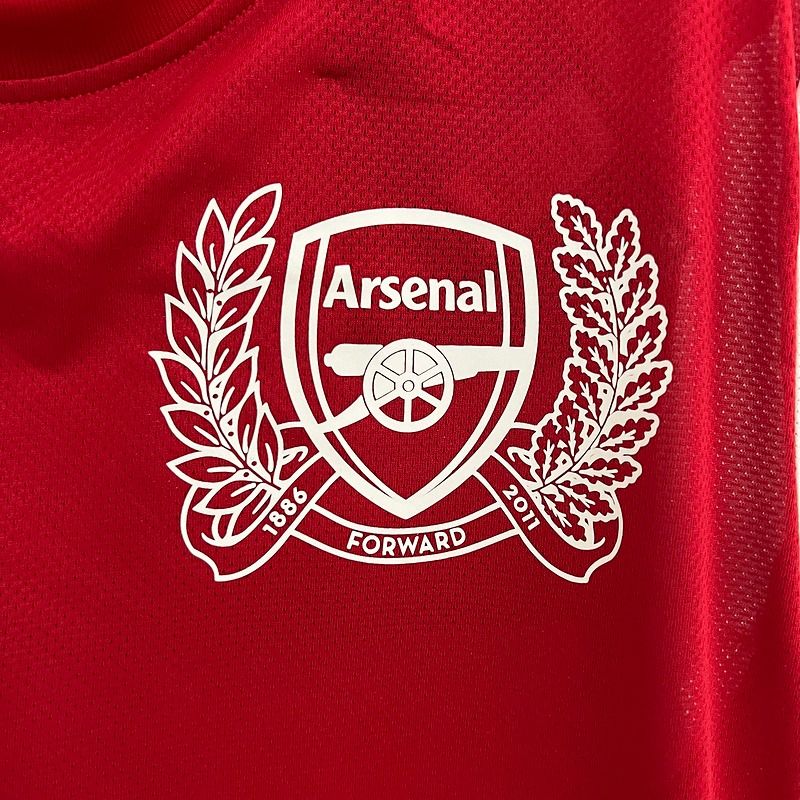 Arsenal FC 2011-2012 Retro Home Jersey | Gervinho #27 Men's Soccer Shirt - Short Sleeve 125th Anniversary Edition with Optional Premier League Patches