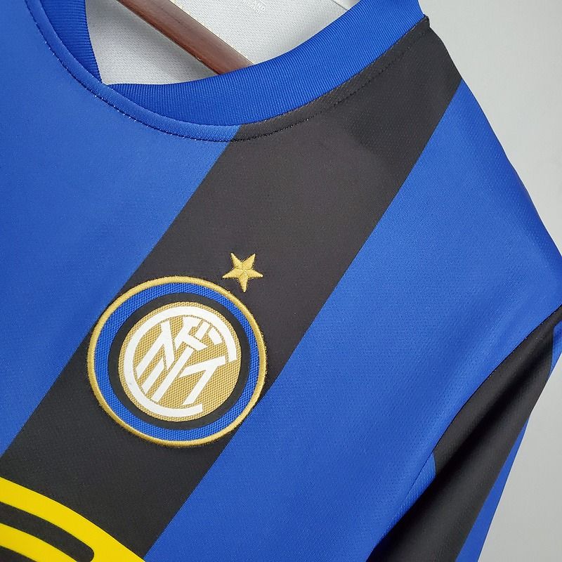 Inter Milan 2008-2009 Retro Home Short Sleeve Jersey #10 Adriano Serie A UCL Patch Personalized Rare
