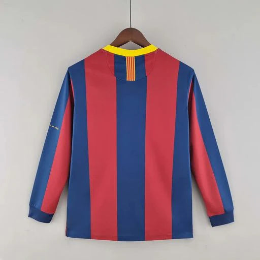 FC Barcelona 2010-11 Retro Home Long Sleeve Jersey | Custom Name & Number | La Liga & UCL