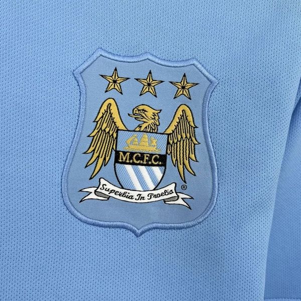 Manchester City 2013-2014 Retro Home Short Sleeve Jersey #32 Tevez Premier League Patch Personalized Rare
