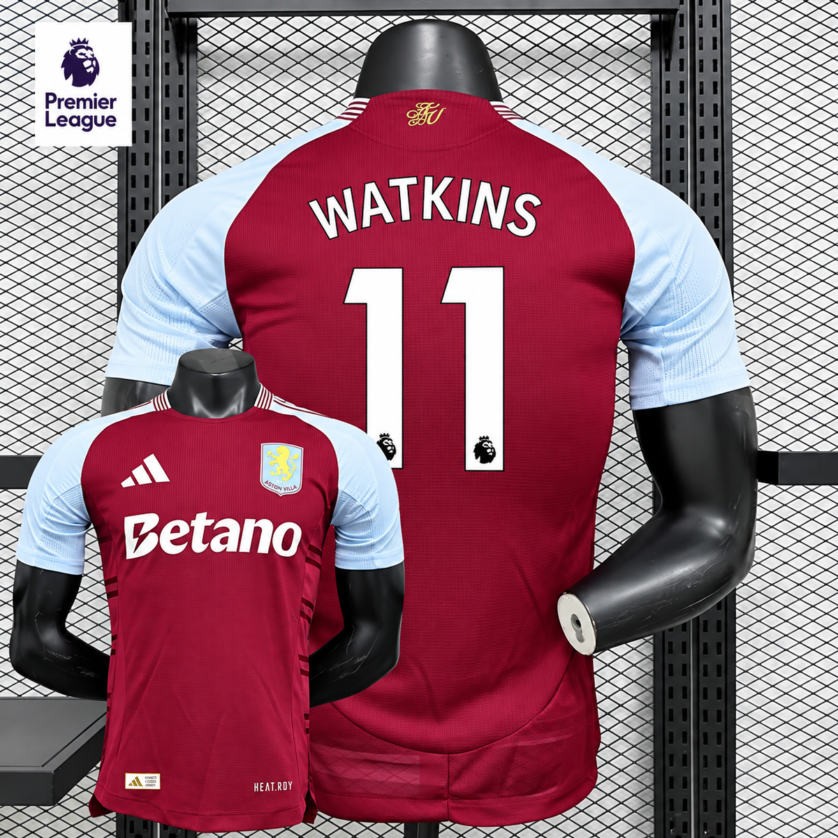 Aston Villa 2024-25 Home Jersey – Watkins 11 | Player Version | S–2XL