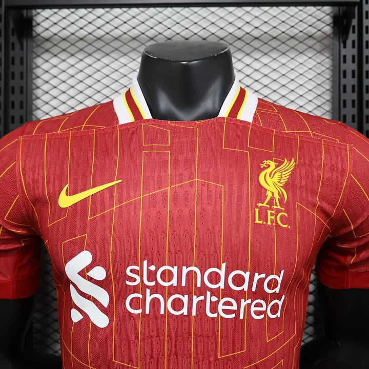 2024-2025 Liverpool Player Version Home Short Sleeve Jersey Personalized PL UCL Patch