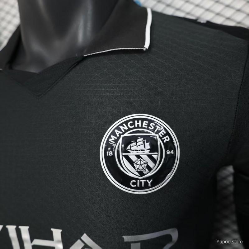 Man City 25-26 Black Away Player Jersey Haaland #9