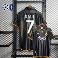 1998/99 Real Madrid Retro Away Black Jersey #7 Raul UCL Personalized