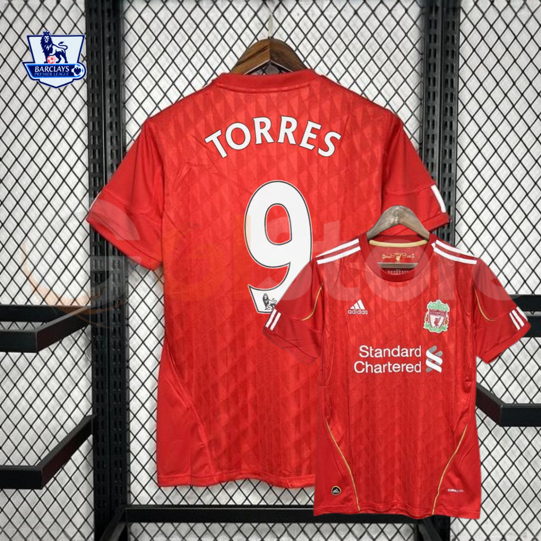 2010-2011 Liverpool Retro Red Home Short Sleeve Jersey #9 Torres Personalized PL Patch