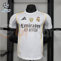 2025/26 Real Madrid Player Version Home White Jersey UCL Patch Personalized