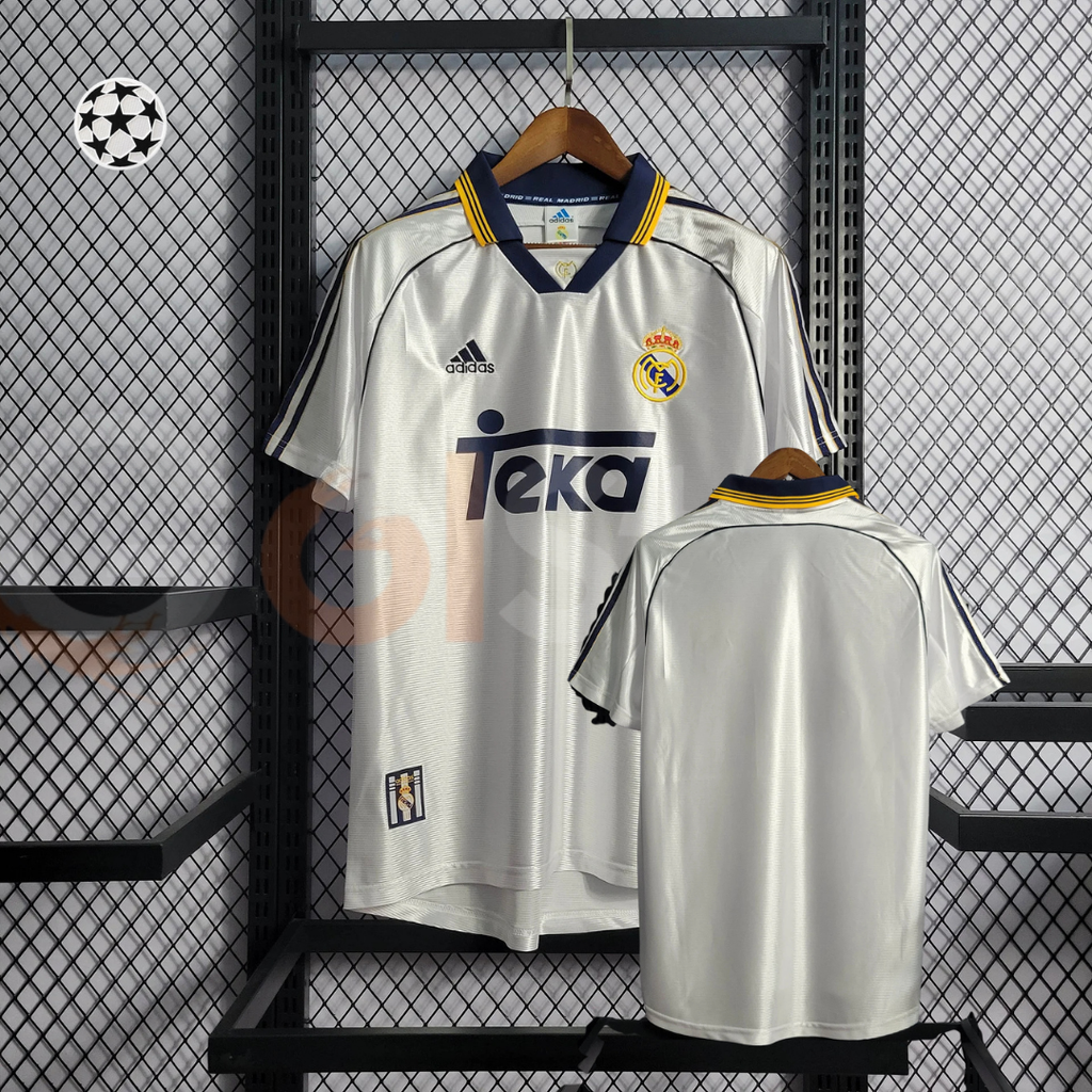 1998/00 Real Madrid Retro Home Jersey UCL & La Liga Patch Personalized