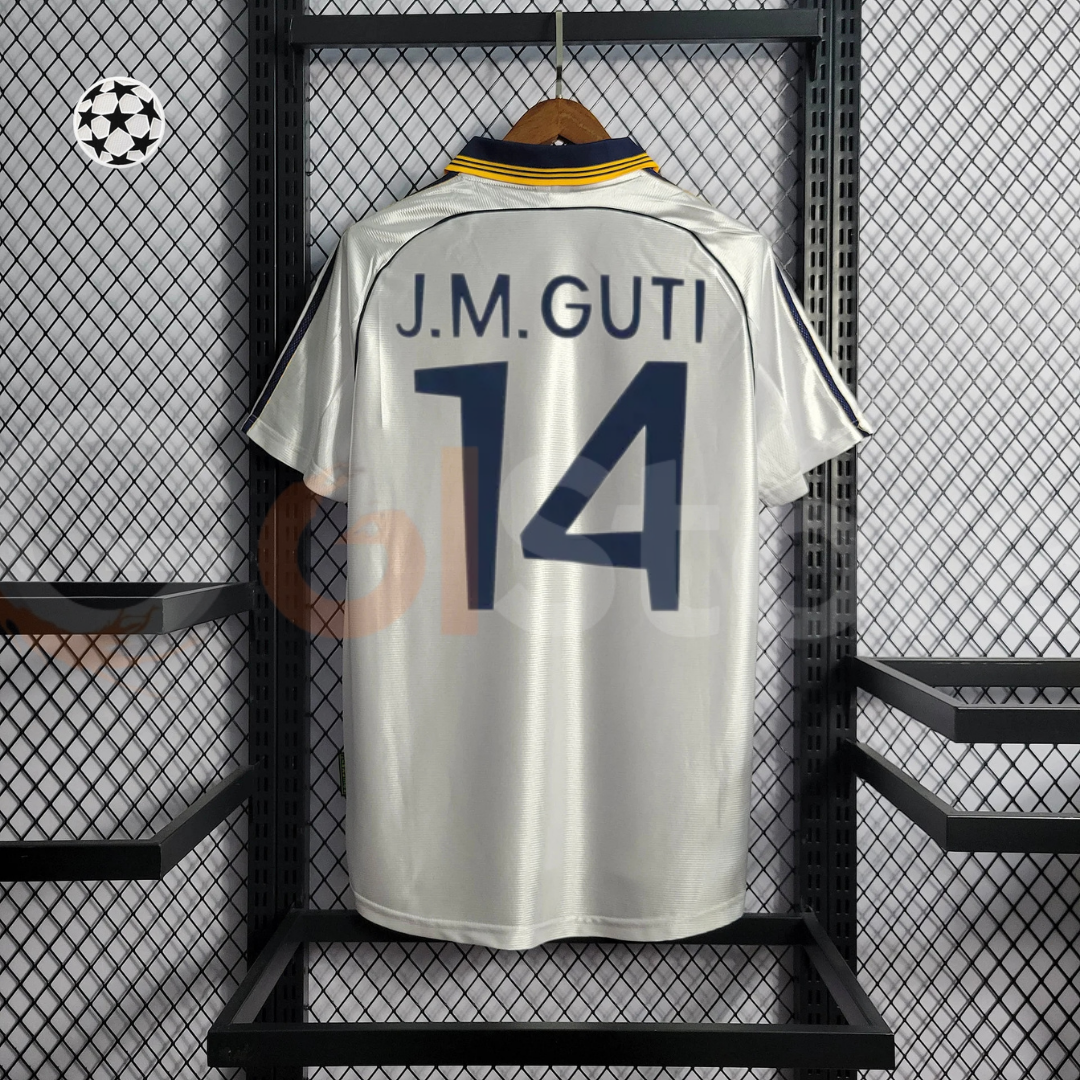 1998/00 Real Madrid Retro Home Jersey #14 Guti UCL Personalized