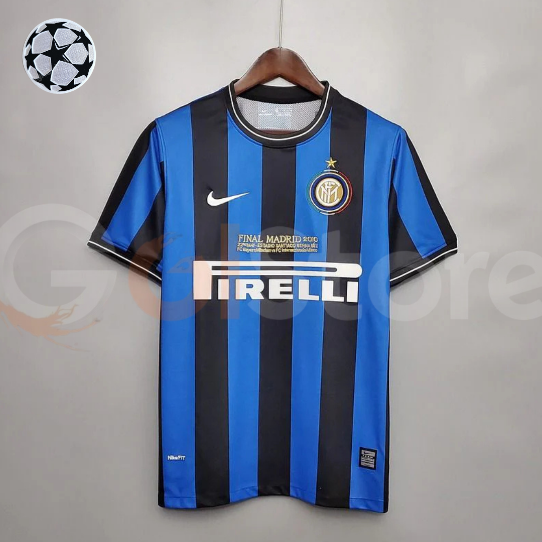 Inter Milan 2009-2010 Retro UCL Final Home Short Sleeve Jersey #9 Eto'o Personalized Rare