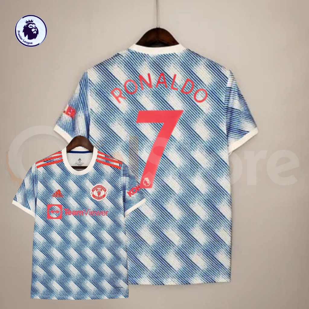 Manchester United 2021-2022 Retro Away Short Sleeve Jersey #7 Ronaldo Personalized PL UCL Rare