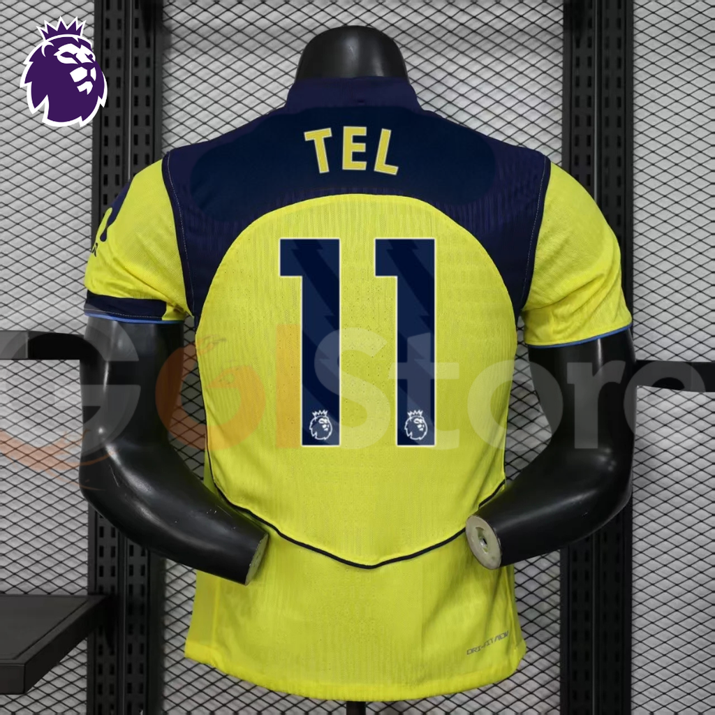 Tottenham Hotspur 2025-2026 Third Jersey Player Version #11 Mathys Tel Short Sleeve Premier League Patch Personalized