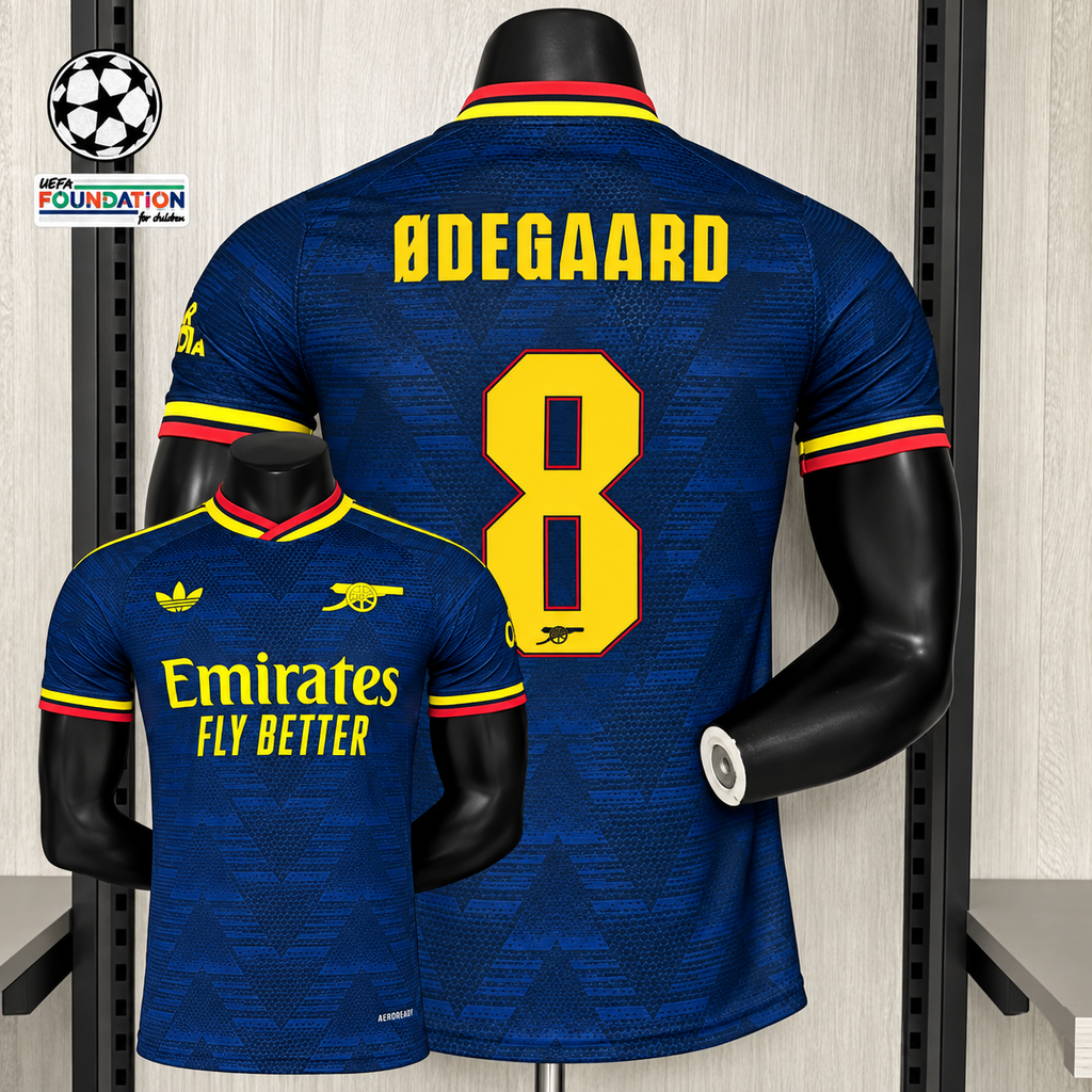 Arsenal FC 2026-27 Away Player Version Jersey | Ødegaard #8 | UCL Patch | Sizes S–3XL