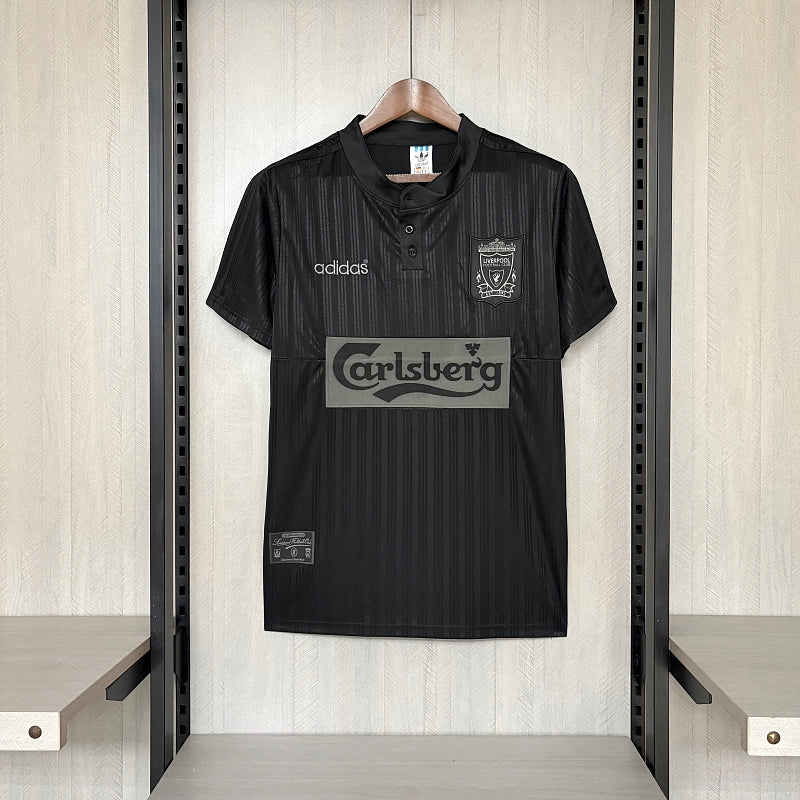 Liverpool 1995-1996 Retro Black Short Sleeve Jersey Rare Collector Spice Boys Era