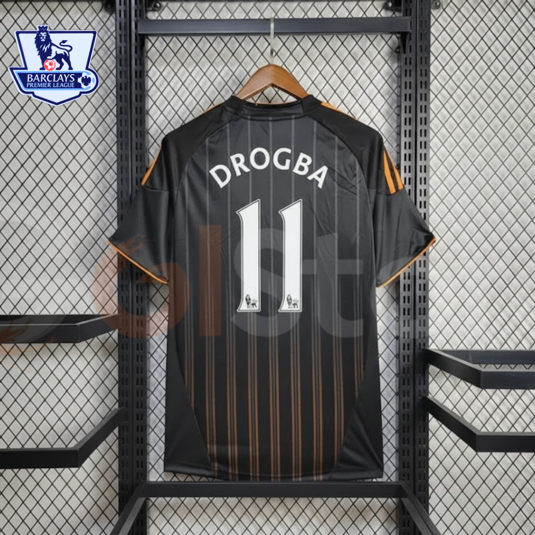 Chelsea FC 2010-2011 Retro Away Short Sleeve Jersey #11 Drogba Personalized PL Patch