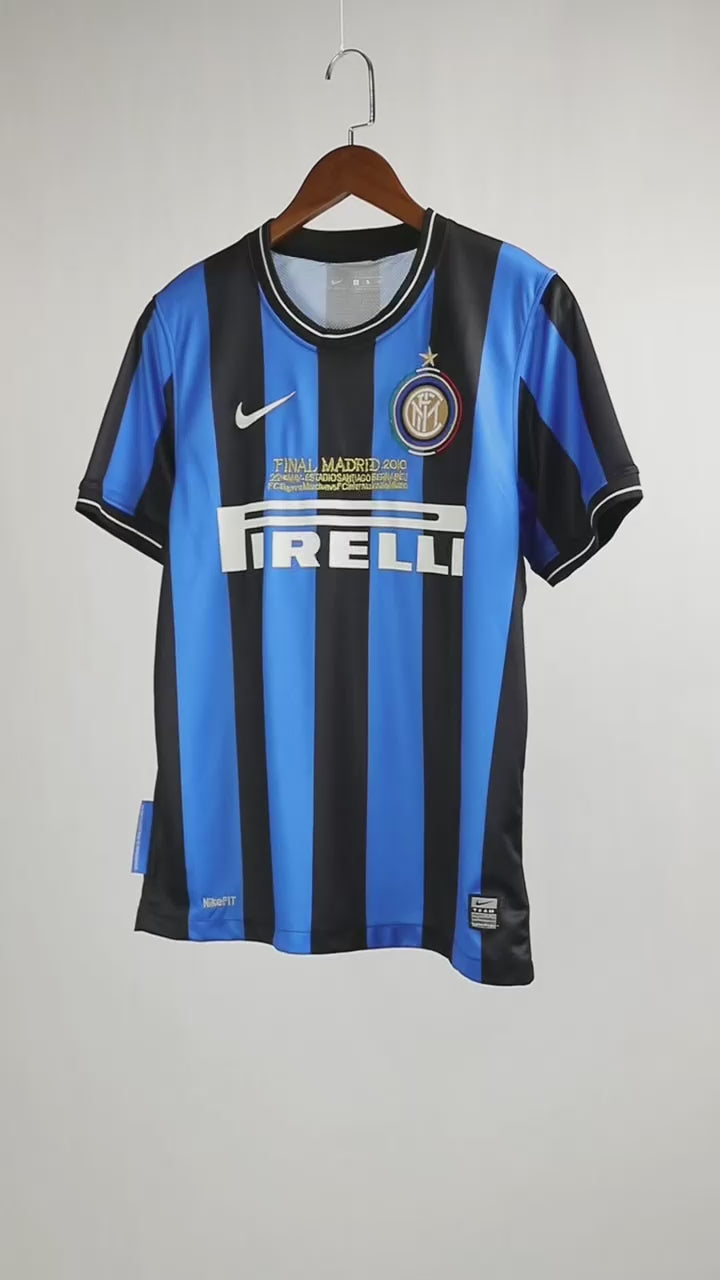 Inter Milan 2009-2010 Retro UCL Final Home Short Sleeve Jersey #9 Eto'o Personalized Rare