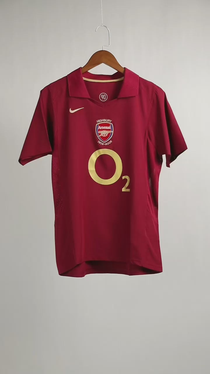 Arsenal FC 2005-2006 Retro Home Jersey | Thierry Henry #14 Men's Soccer Shirt - Short Sleeve "Highbury Farewell" Edition with UEFA Champions League Patches