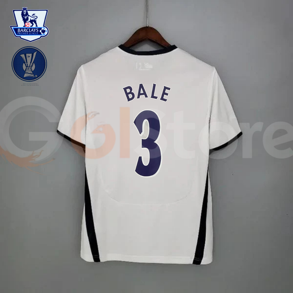 Tottenham Hotspur 2008-2009 Retro Home Jersey #3 Bale Personalized UEFA Cup Patch Rare Collector