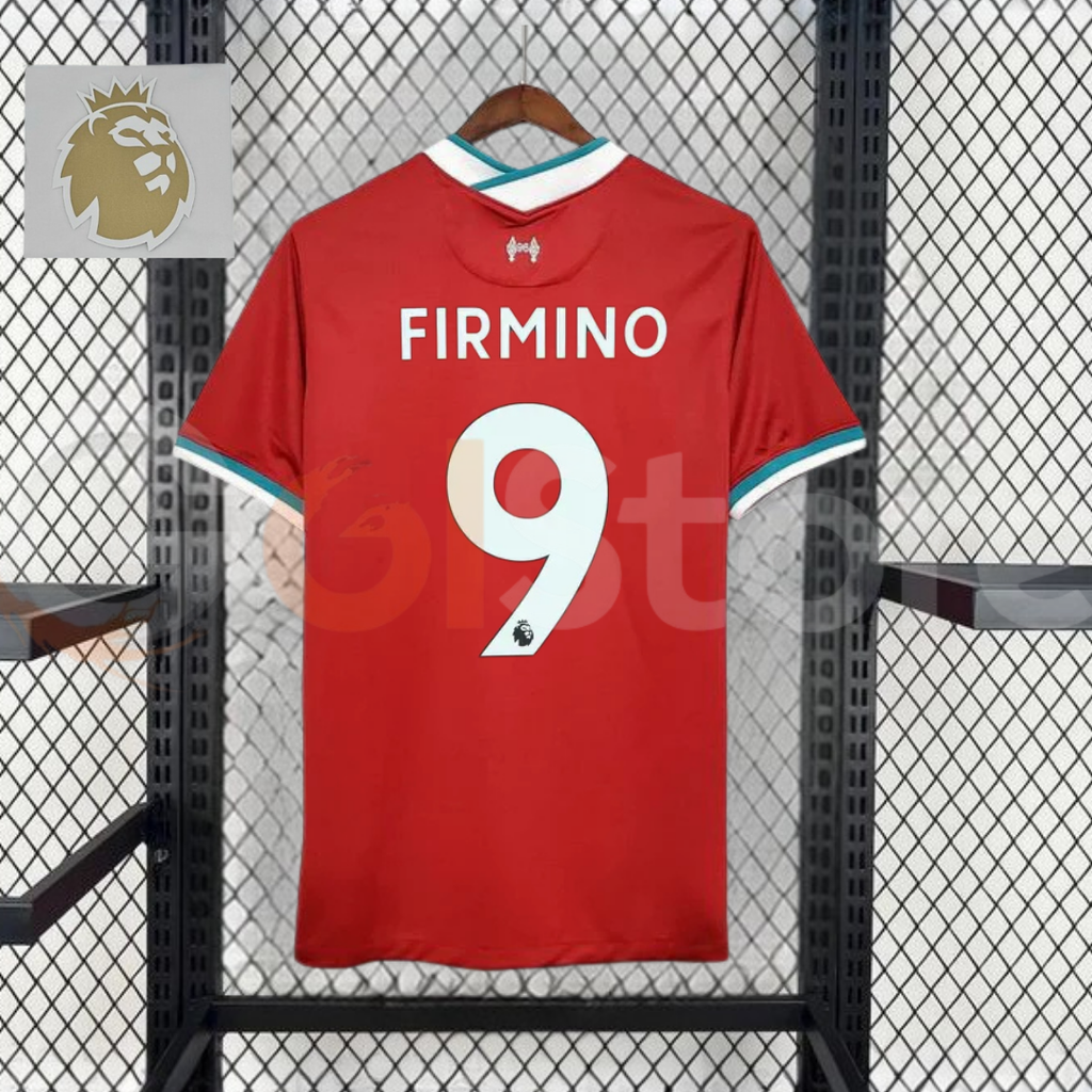 2020-2021 Liverpool Retro Red Home Short Sleeve Jersey #9 Firmino Personalized PL Patch