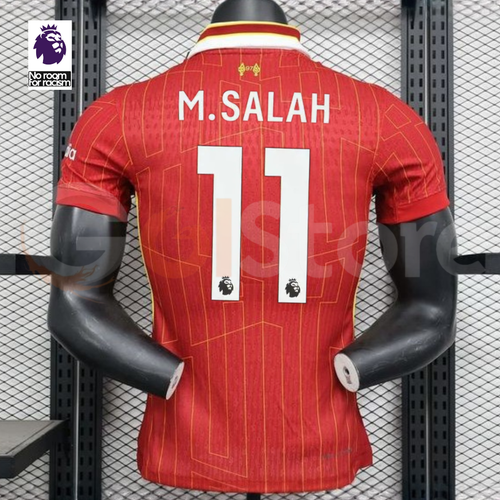 2024-2025 Liverpool Player Version Home Short Sleeve Jersey #11 Salah Personalized PL Patch